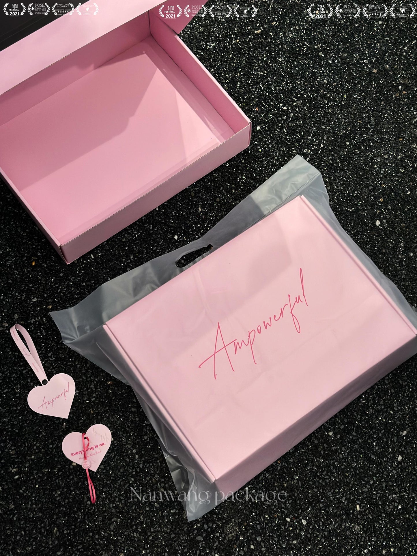 The soft pink packaging design is absolutely adorable and effectively conveys the brand philosophy.