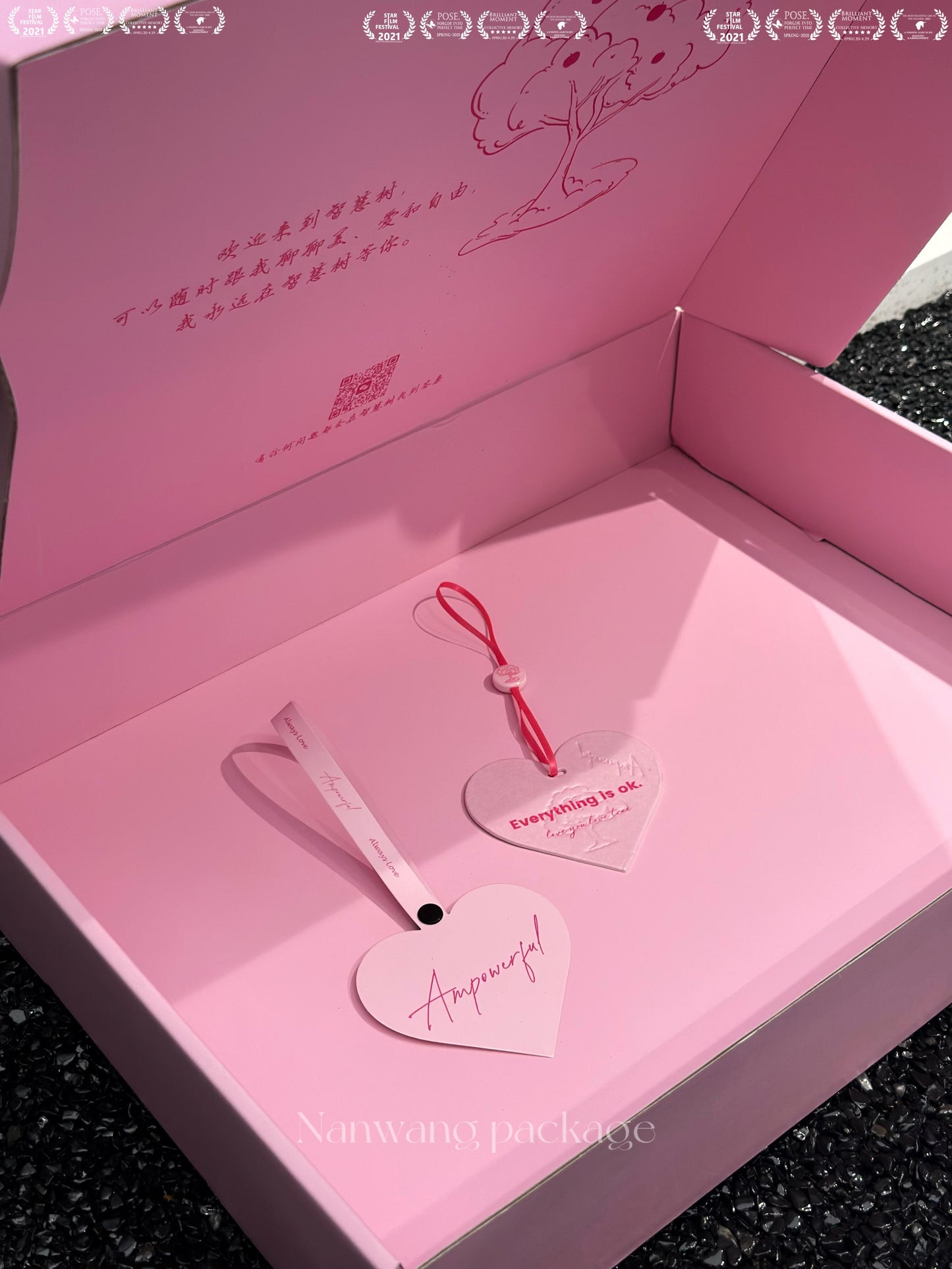 The soft pink packaging design is absolutely adorable and effectively conveys the brand philosophy.