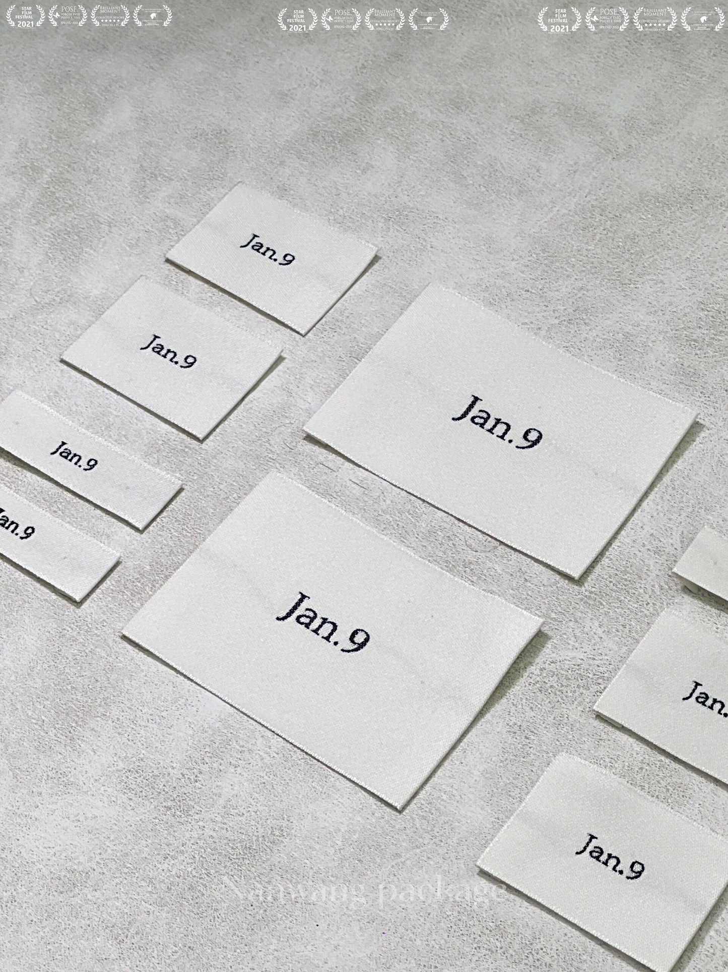Simple beige woven label