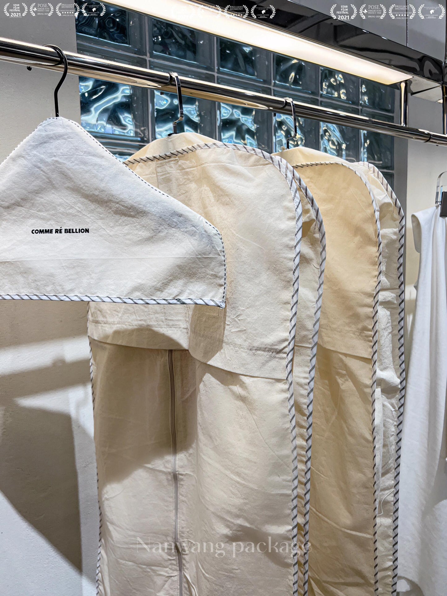 High-end cotton and linen dustproof clothing hanging bag