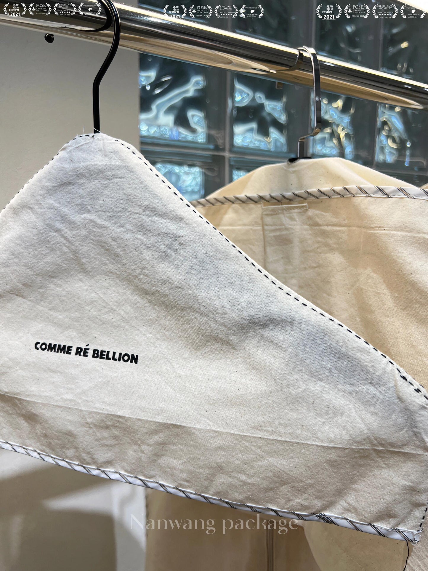 High-end cotton and linen dustproof clothing hanging bag