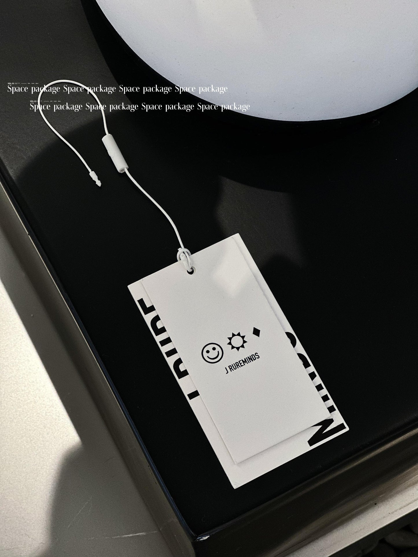 Black and white matching simple classic style hangtag