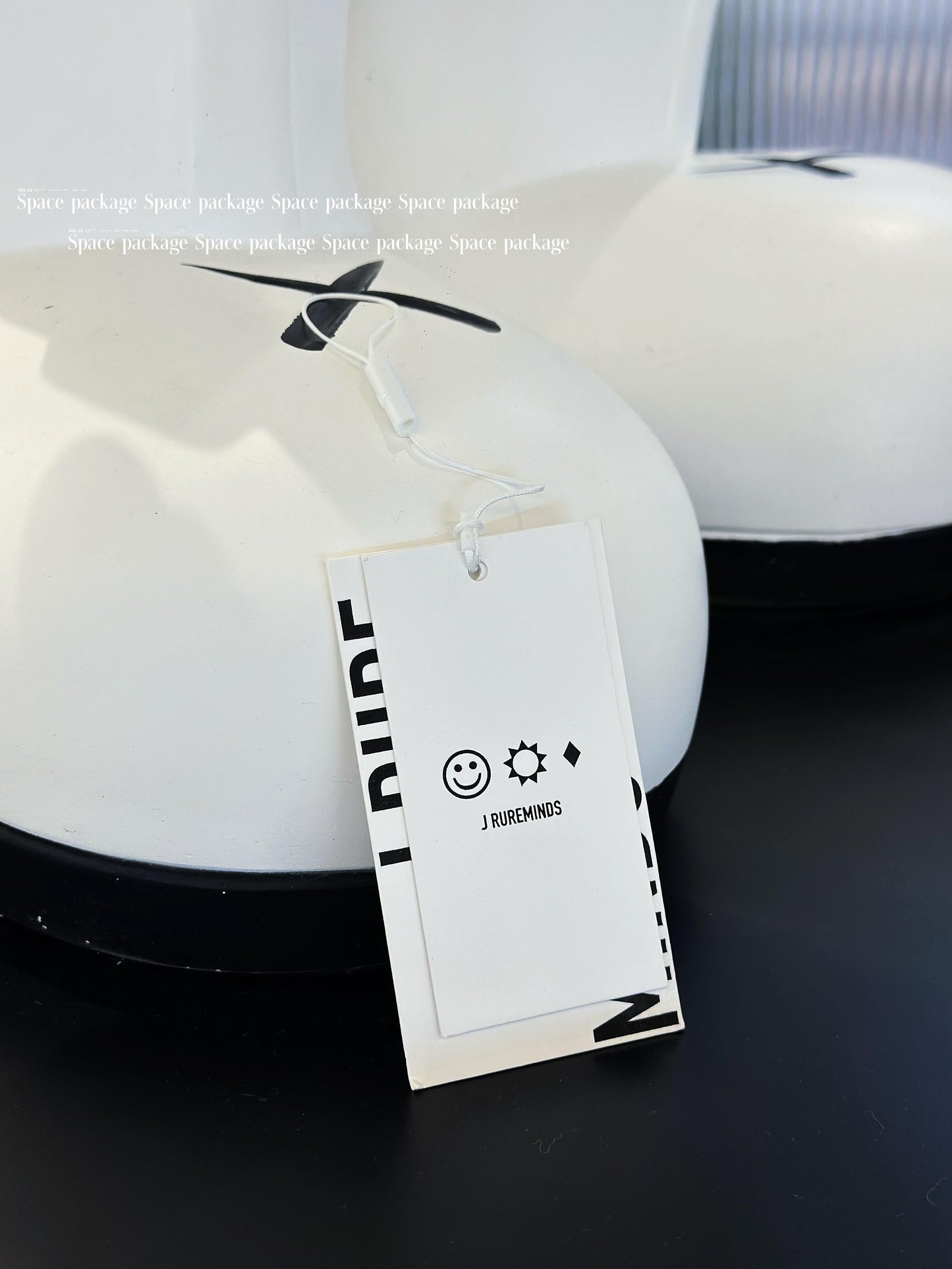 Black and white matching simple classic style hangtag