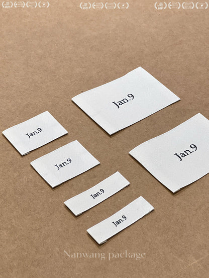 Simple beige woven label