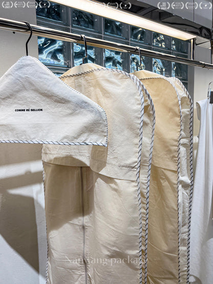 High-end cotton and linen dustproof clothing hanging bag